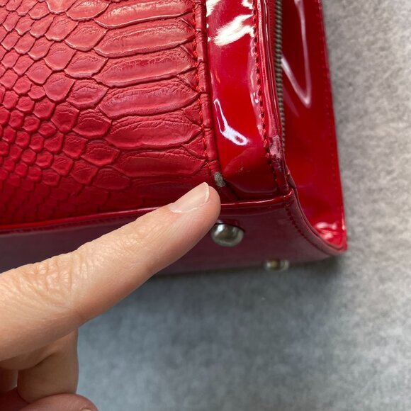 My Best Friend Is A Bag Laptop Patent Leather Snakeskin Red Large‎ - Picture 7 of 16